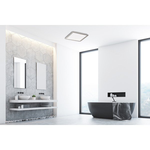 Pelēka LED griestu lampa 30x30 cm Gotland – Fischer & Honsel-image-3