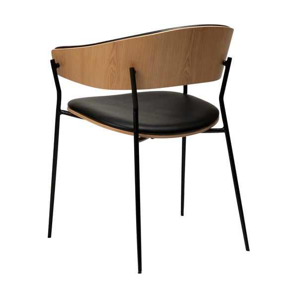 Melns/gaiša dabīga toņa ēdamistabas krēsls ar roku balstiem Crib – DAN-FORM Denmark-image-4