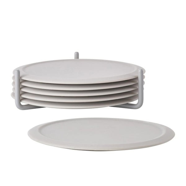 6 gaiši pelēku krūžu paliktņu komplekts ar statīvu Zone Singles-image-2