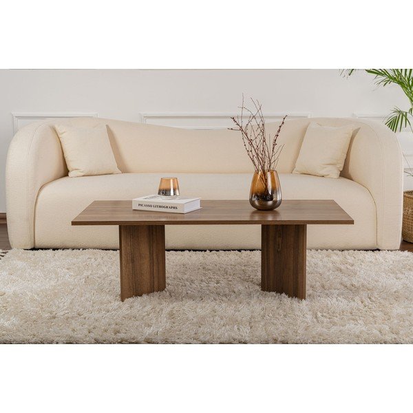 Tumši brūns žurnālgaldiņš ar riekstkoka imitāciju 60x119 cm Sabin – Kalune Design-image-2