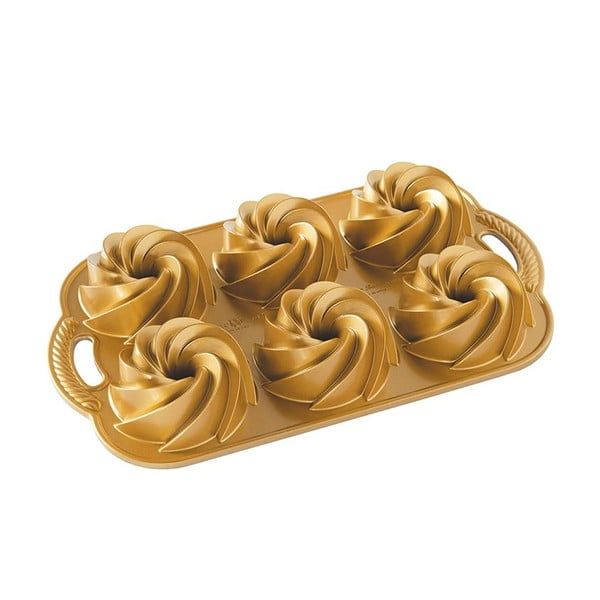 Mini kūciņu veidne zelta krāsā Nordic Ware Mini Rondo, 950 ml