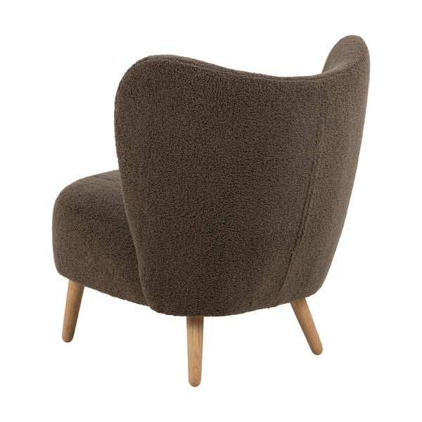 Brūns atpūtas krēsls no buklē auduma Elmont – Actona-image-3