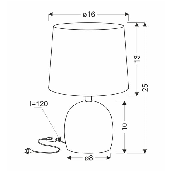Gaiši pelēka galda lampa ar auduma abažūru (augstums 25 cm) Adelina – Candellux Lighting-image-2