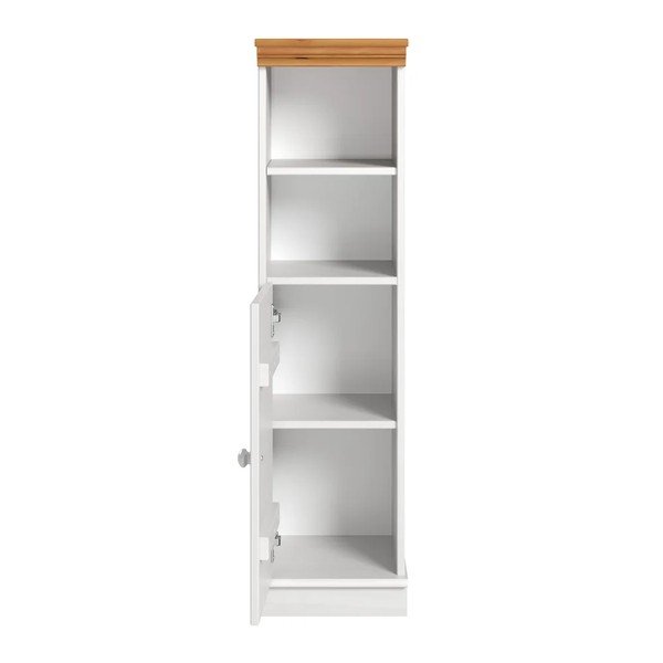Balts priedes masīvkoka augsts/šaurs vannas istabas skapis 30,5x115,5 cm Anita – Støraa-image-3