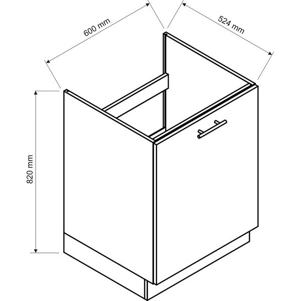 Virtuves skapītis izlietnei (platums 60 cm) Kai – STOLKAR-image-1