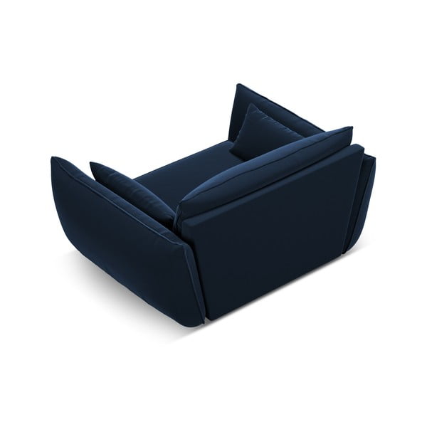 Tumši zils samta atpūtas krēsls Vanda – Mazzini Sofas-image-3