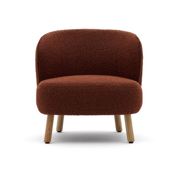 Terakotas oranžs atpūtas krēsls no buklē auduma Ulit – Kave Home-image-2