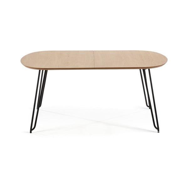 Dabīga toņa izvelkams ēdamgalds ar ozolkoka imitāciju 90x140 cm Novac – Kave Home-image-2