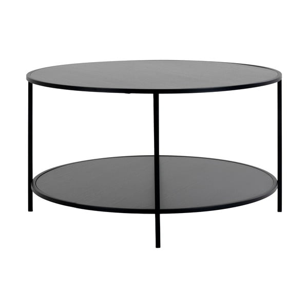 Melns apaļš žurnālgaldiņš ar melnu galda virsmu ø 80 cm Vita – House Nordic