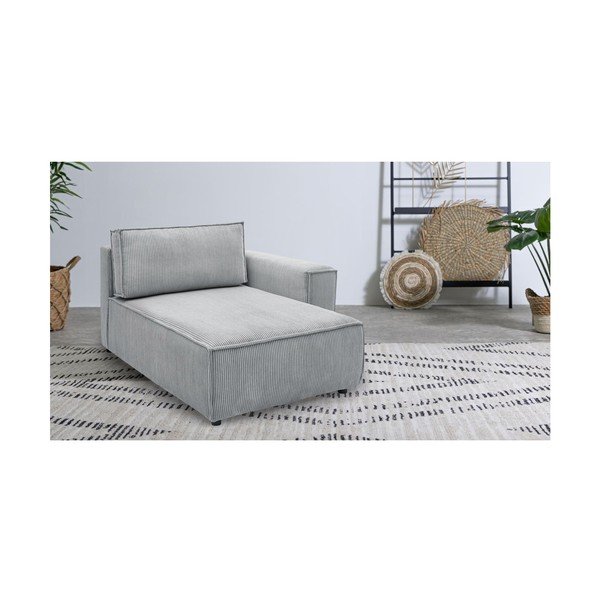 Gaiši pelēks velveta modulārais dīvāns (ar labo stūri) Nihad modular – Bobochic Paris-image-1