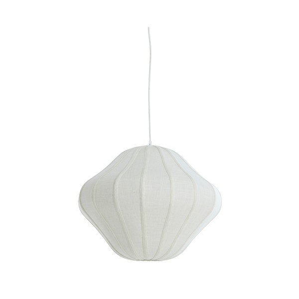 Krēmkrāsas piekaramā lampa ar auduma abažūru ø 10 cm Sukau – Light & Living