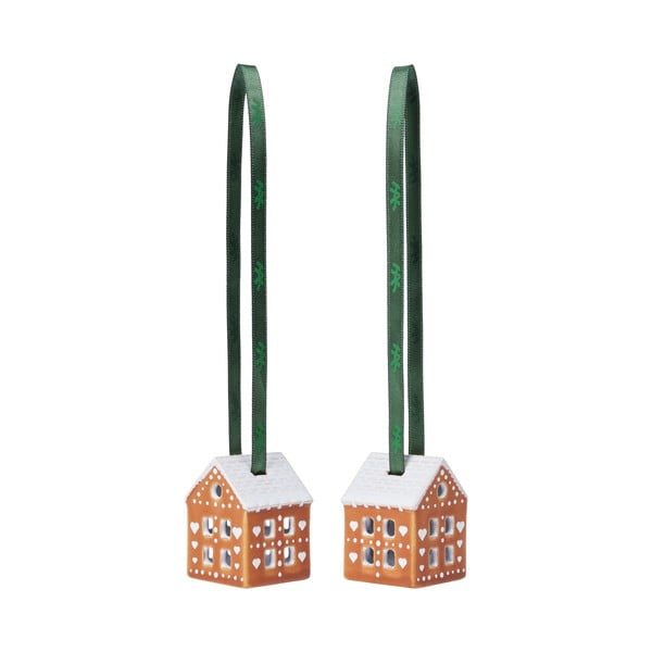 Keramikas Ziemassvētku eglītes rotājumi (2 gab.) 5 cm Gingerbread – Kähler Design