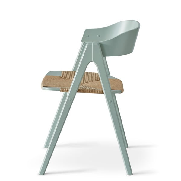 Zaļs dižskābarža pusdienu krēsls ar rotangpalmas sēdekli Findahl by Hammel Mette-image-3