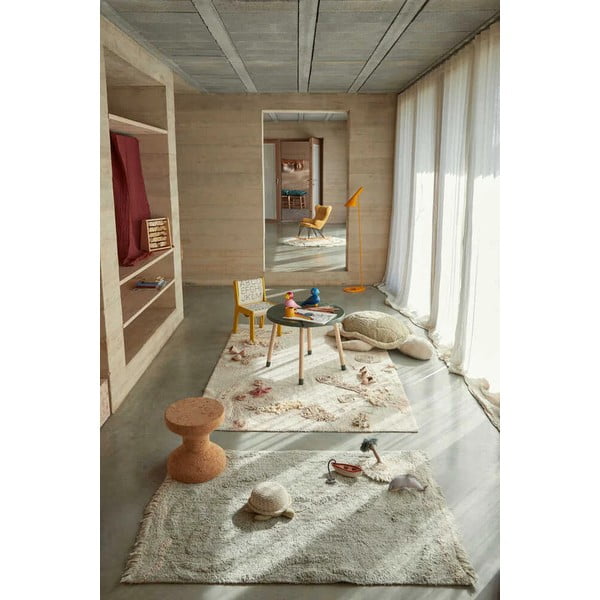 Piparmētru zaļš kokvilnas bērnu rotaļu paklājs 90x130 cm Waves – Lorena Canals-image-1