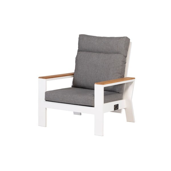 Balts/pelēks metāla dārza atpūtas krēsls Valerie – Exotan-image-2