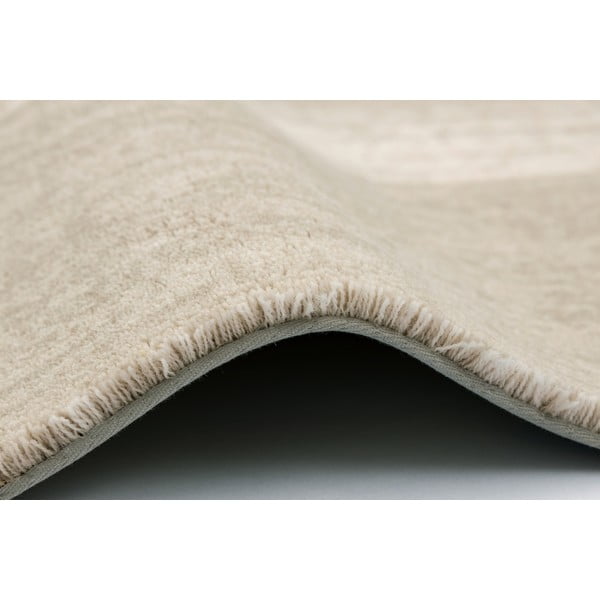 Pelēkbēšs vilnas paklājs 133x190 cm Agnus Brush Lines – Agnella-image-3