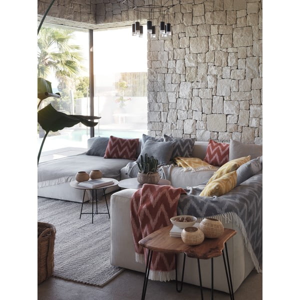 Sinepju dzeltens pleds ar kokvilnu Euromant Mallorca, 140 x 160 cm-image-2