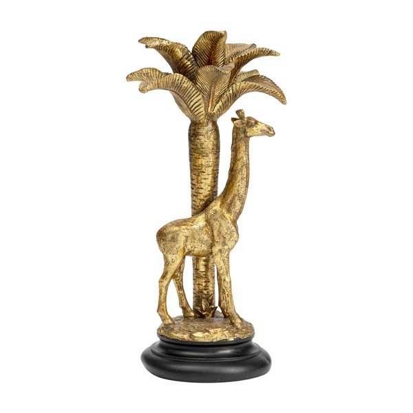 Dekoratīvs svečturis zelta krāsā Kare Design Giraffe Palm Tree, augstums 35 cm-image-1