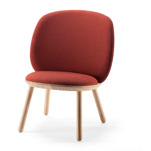 Konjaka brūns krēsls ar oša koka struktūru un ādas detaļām EMKO Naïve-image-4