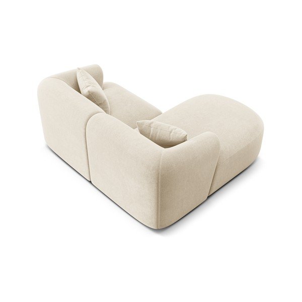 Bēšs samta stūra dīvāns (ar kreiso stūri/ar zvilni) Campi – Cosmopolitan Design-image-4