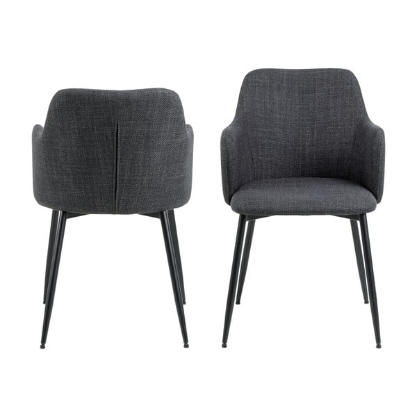 Antracīta pelēki polsterēti ēdamistabas krēsli (2 gab.) Ilsa – Actona-image-3