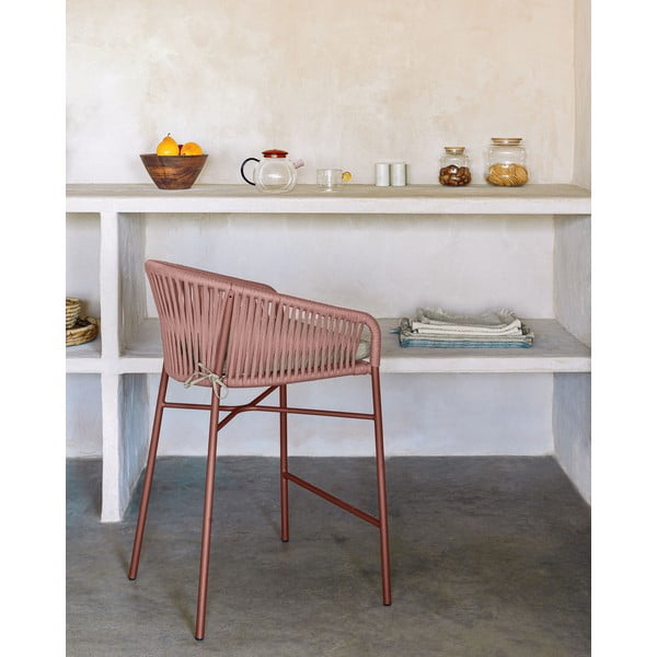 Terakotas brūns dārza bāra krēsls Kave Home Yanet, augstums 85 cm-image-1