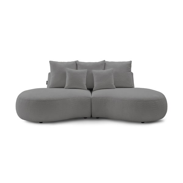 Gaiši pelēks buklē auduma dīvāns 260 cm Saint-Germain – Bobochic Paris