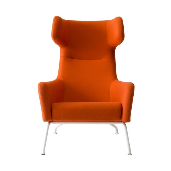 Oranžs atzveltnes krēsls ar baltām kājām Softline Havana