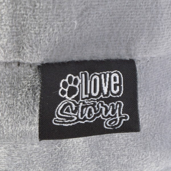 Pelēka būdas veida gulta kaķiem 38x35 cm – Love Story-image-2