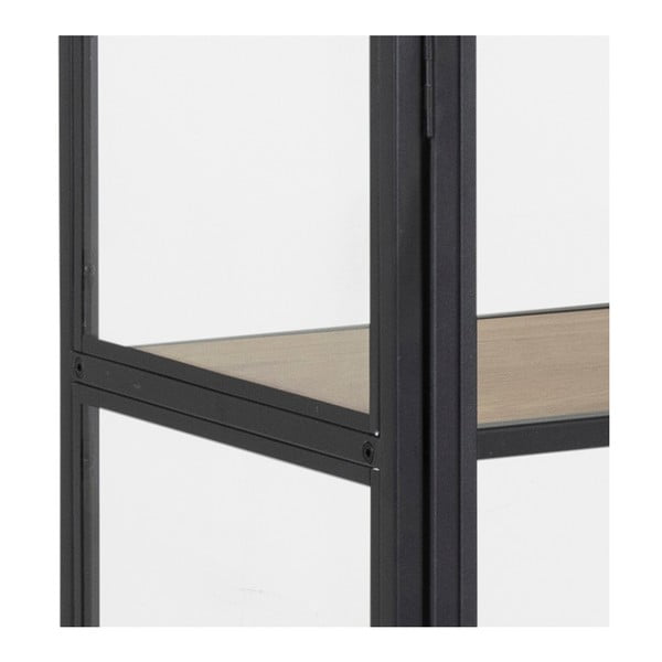 Melna metāla vitrīna 77x150 cm Seaford – Actona-image-1