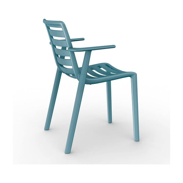 2 zilu dārza krēslu komplekts ar roku balstiem Resol Slatkat