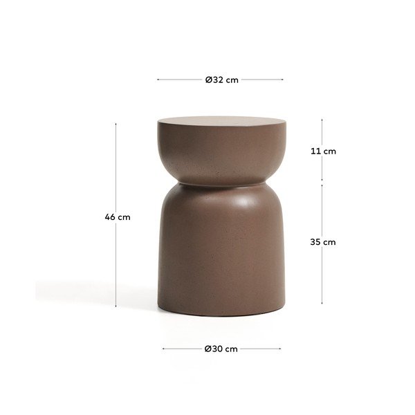 Betona apaļš dārza galdiņš ø 32 cm Garbet – Kave Home-image-4