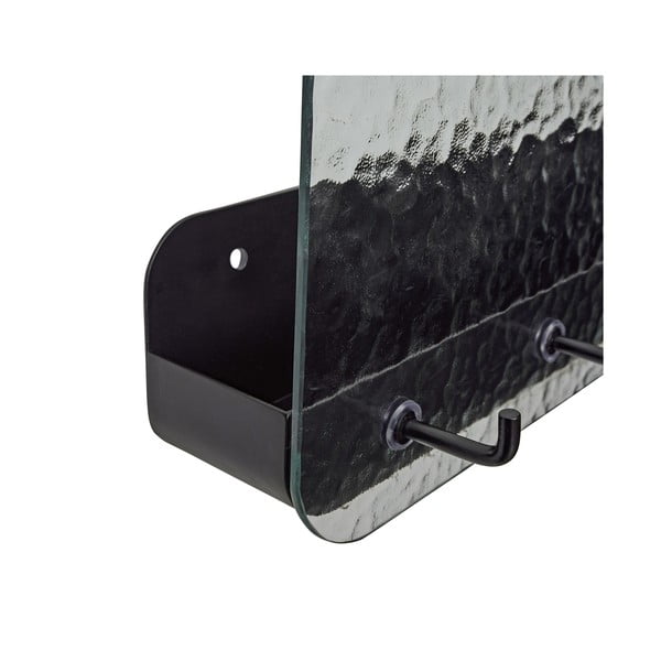 Melns metāla sienas pakaramais ar plauktu Shack - Hübsch-image-2