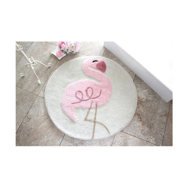 Vannas istabas paklājs Rozā Flamingo, ⌀ 90 cm