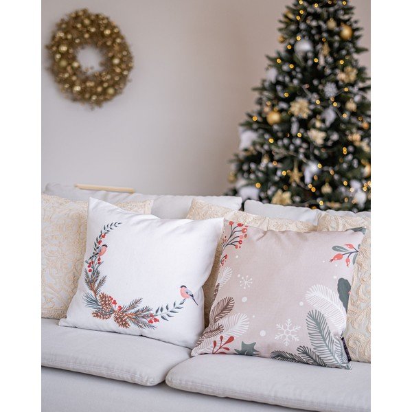 Kokvilnas Ziemassvētku spilvens Butter Kings Branches, 45 x 45 cm-image-1