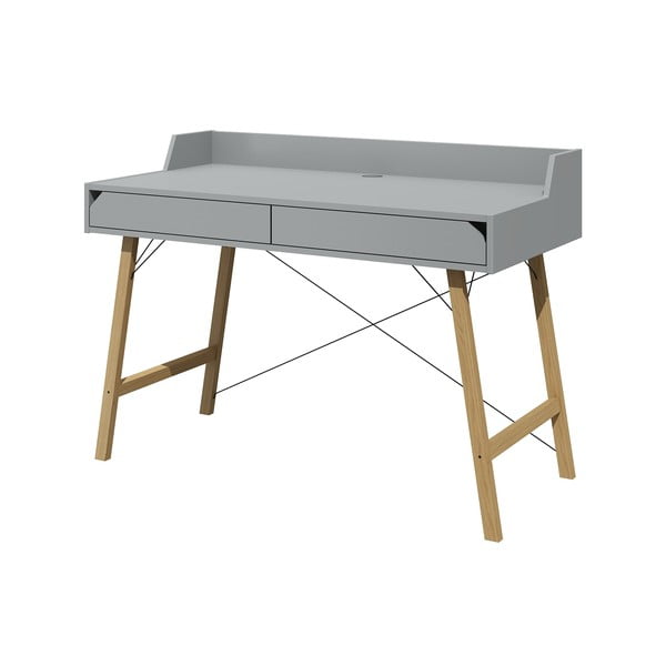 Pelēks rakstāmgalds Lotta BELLAMY, platums 120 cm-image-1