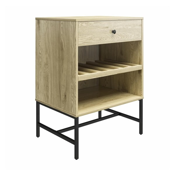 Dabīga toņa vīna skapis no priedes koka 6 pudelēm, 60x83 cm Tamlin – Queer Eye-image-1