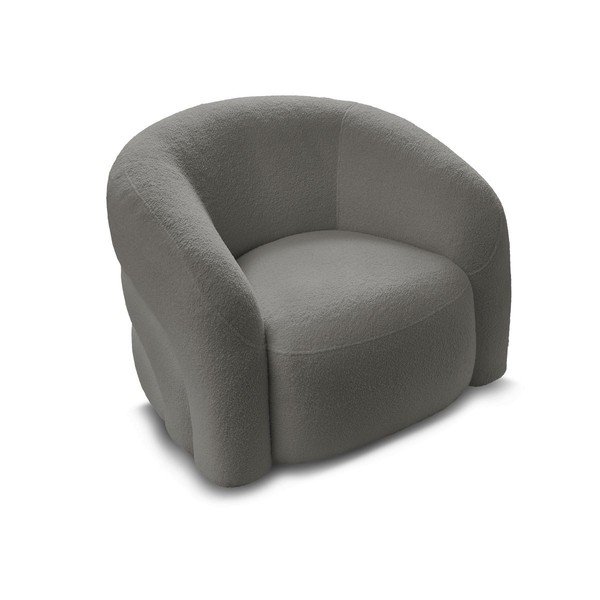 Pelēks grozāms atpūtas krēsls no buklē auduma Elina – Bobochic Paris-image-4