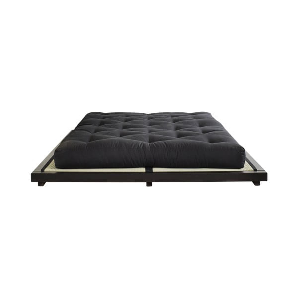 Divguļamā gulta no priedes koka ar matraci Karup Design Dock Double Latex Black Black, 180 x 200 cm