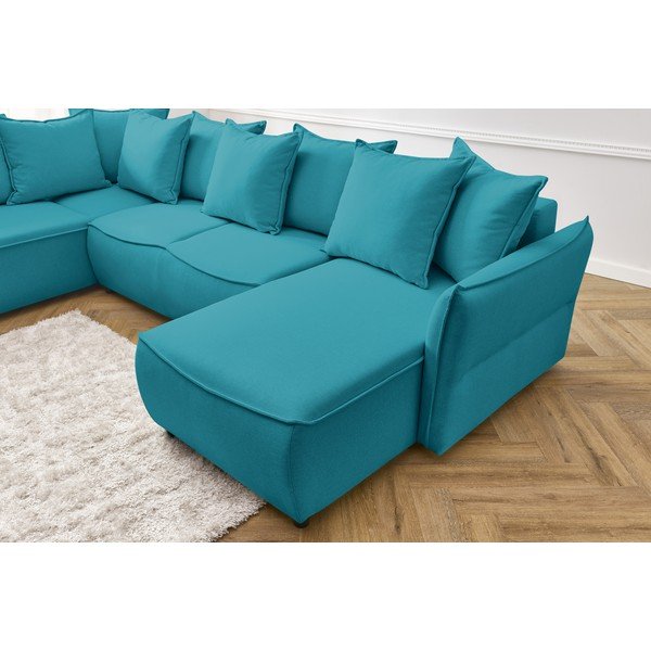 Tirkīzzils salokāms stūra dīvāns (ar kreiso stūri) Leon – Bobochic Paris-image-1