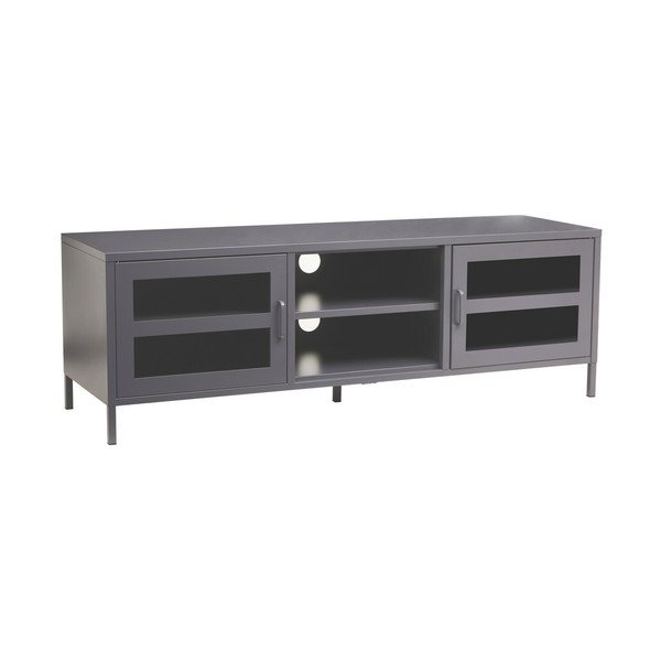 Pelēks tērauda TV galdiņš 150x50x45 cm Acier – Premier Housewares