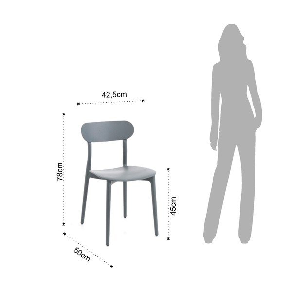 Pelēks plastmasas dārza krēsls Stoccolma – Tomasucci-image-3