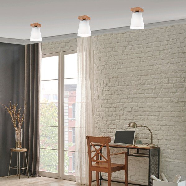 Balta griestu lampa ar auduma abažūru ø 15 cm Lula – LAMKUR-image-1