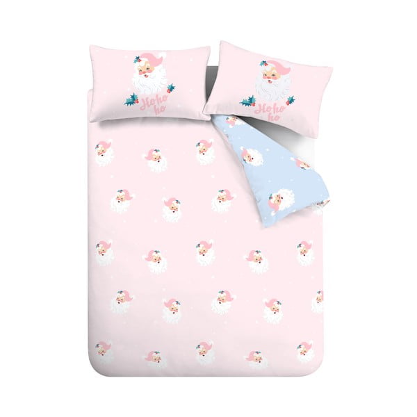 Rozā divguļamā gultas veļa 200x200 cm Vintage Christmas Santa – Catherine Lansfield