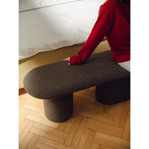 Brūns polsterēts sols no buklē auduma Rull – noo.ma-image-1