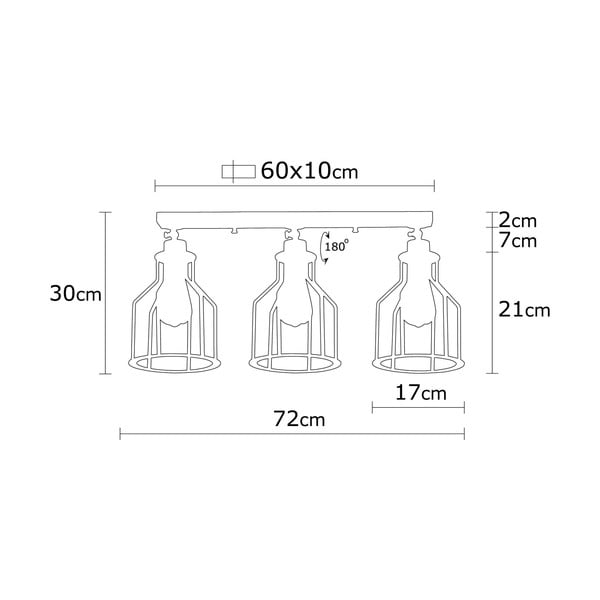Melna/zelta krāsas griestu lampa ar metāla abažūru ø 17 cm Alacati – Opviq lights-image-3