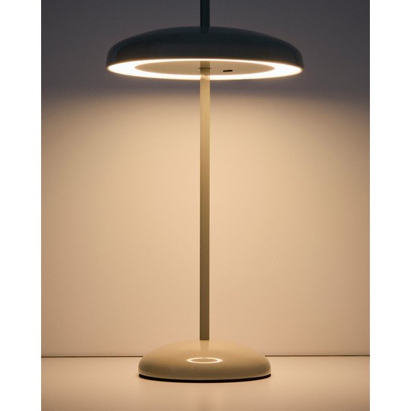 Pelēka LED galda lampa ar regulējamu spilgtumu ar metāla abažūru (augstums 35 cm) Porte – Kave Home-image-2