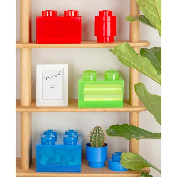 Zaļa plastmasas uzglabāšanas kaste bērniem 25x25x18 cm – LEGO®-image-1