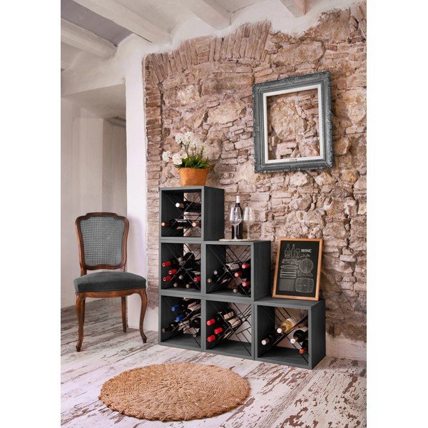 Melns vīna plaukts 12 pudelēm – Compactor-image-1