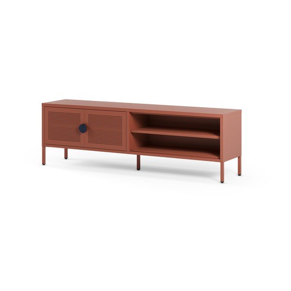 Terakotas oranžs metāla TV galdiņš 160x50x35 cm Sayla – Marckeric-image-4